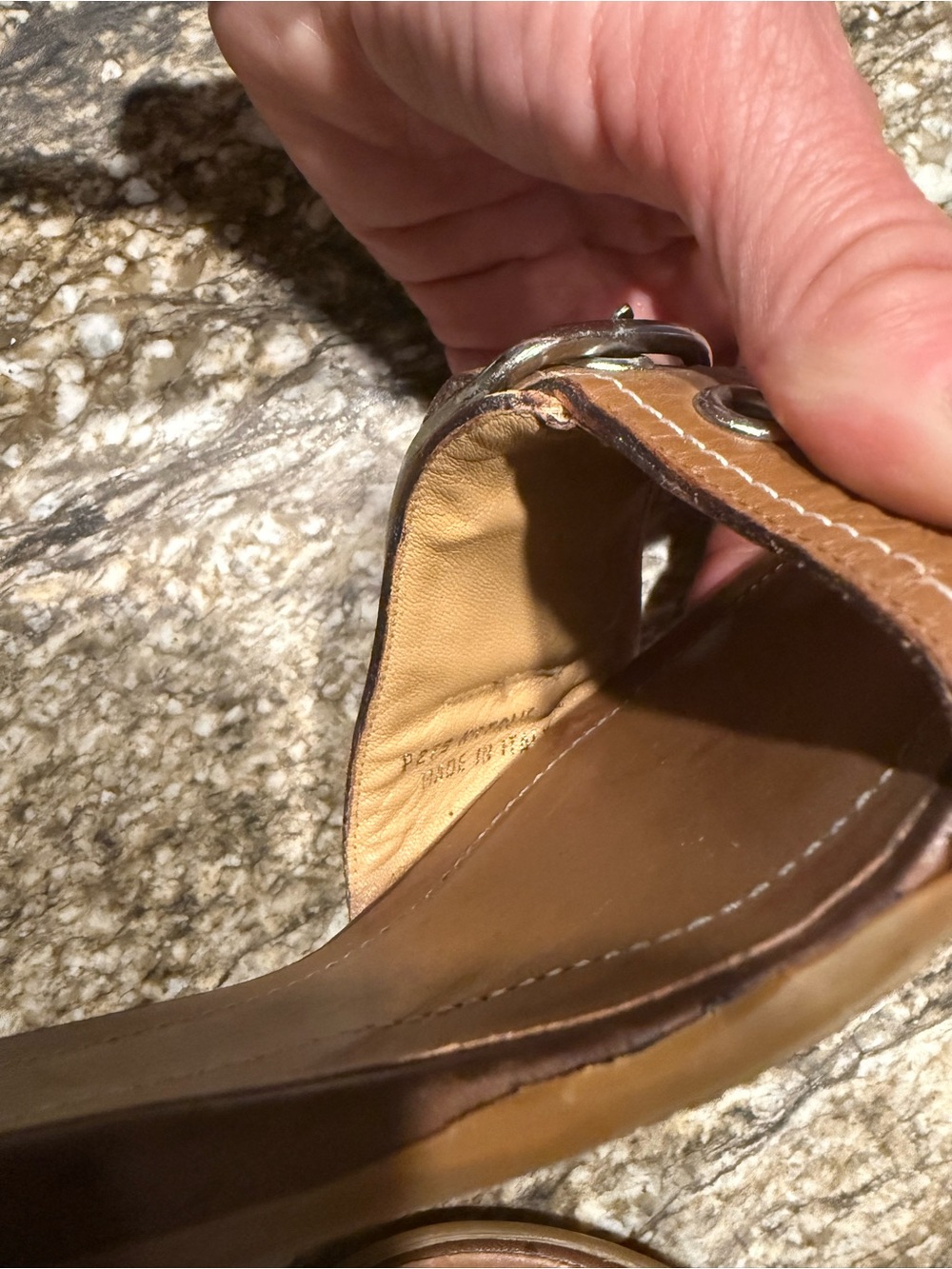 Coach Brown Leather Buckle Slide Mules - Picture 5 of 6